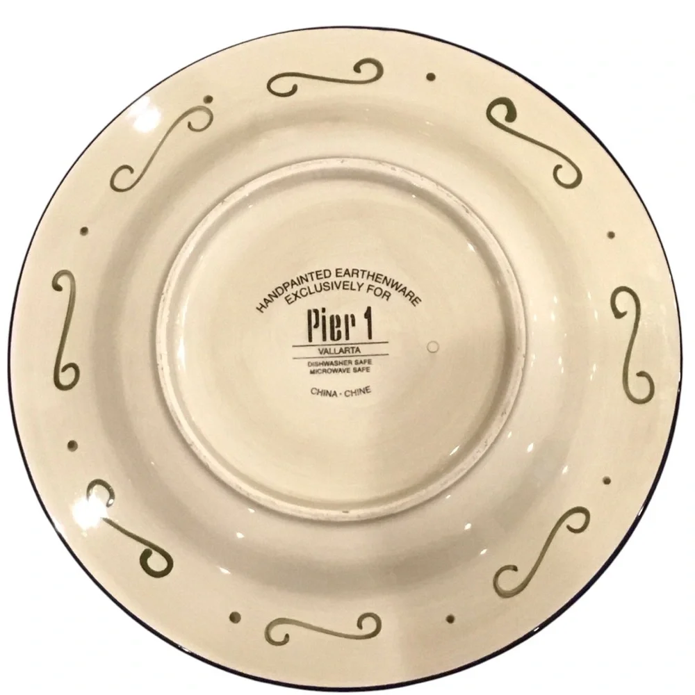 Pier 1 Salad Plates 9” Vallarta Pattern Tuscan  Design - 2 Plates Retired